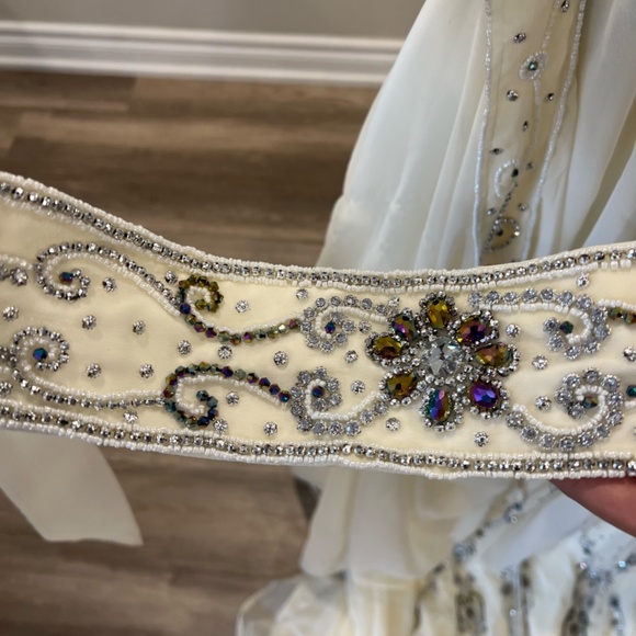 Dubai Moroccan Kaftan Arabic Abaya Maxi Hand Beaded Caftan Farasha Floor Length - Picture 10 of 10